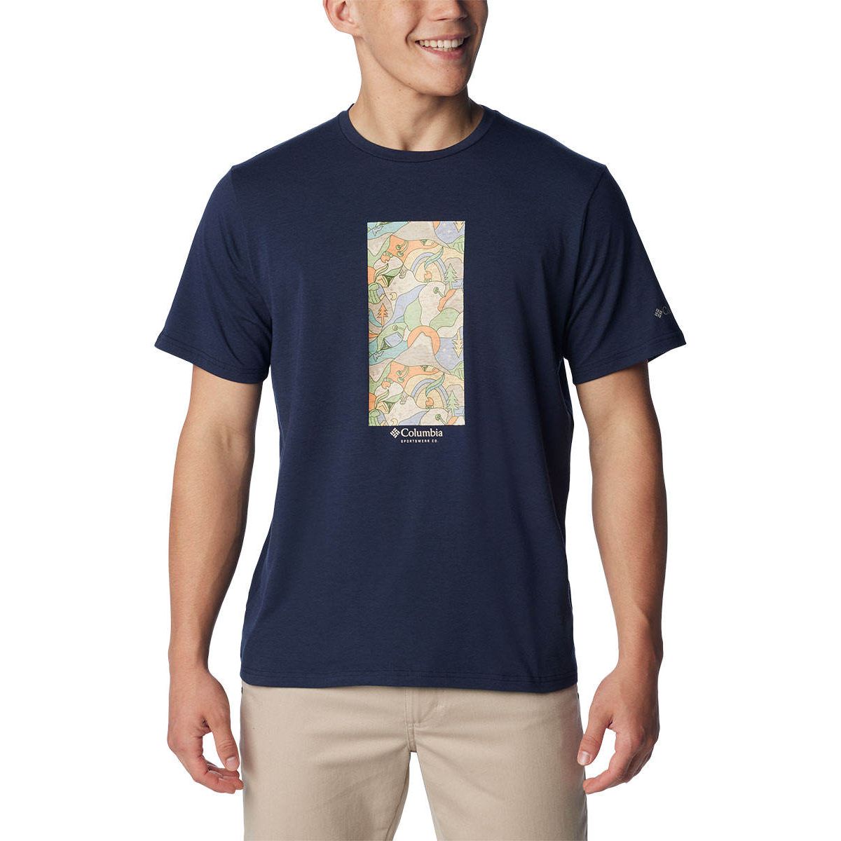 Short-sleeve Sports T-shirt Columbia Sun Trek™ Graphic White
