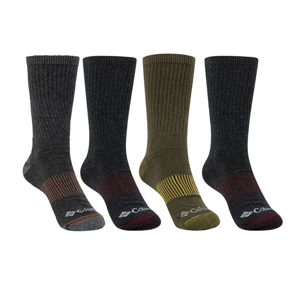 COLUMBIA Heather Ribbed Half Cushioned Crew ถุงเท้าผู้ชาย (แพ็ค 4 คู่)